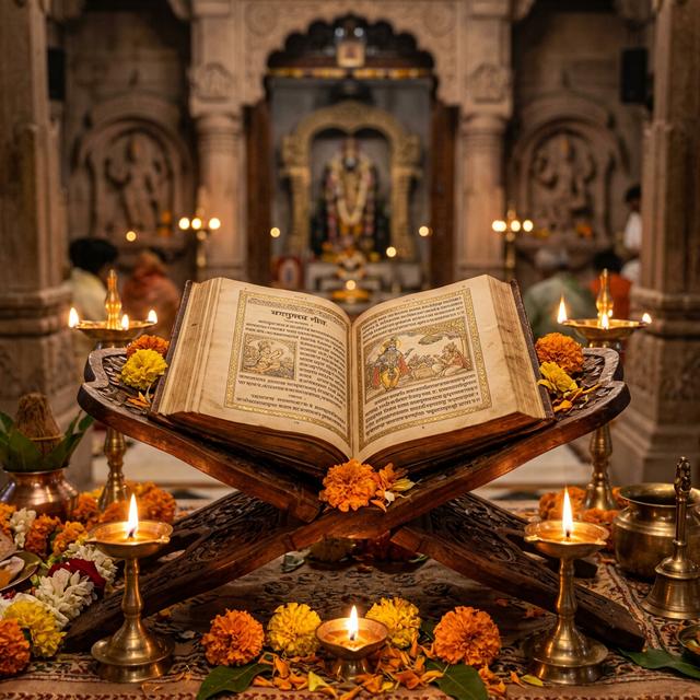 Sacred Bhagavad Gita scripture